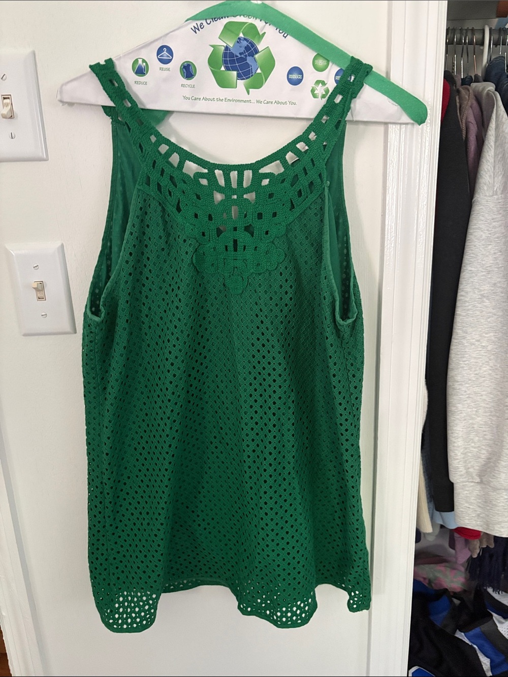 Emerald Green Crochet Tank